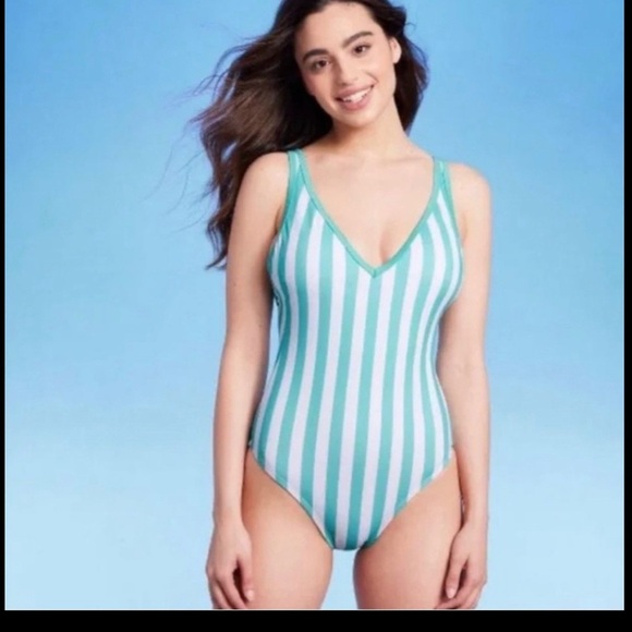 Lot of 5 Swimsuit New One-Piece Swimsuits – Striped – 4 Small, 1 Medium NWT - Picture 1 of 7